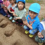 栄養たっぷりの土の中に・・